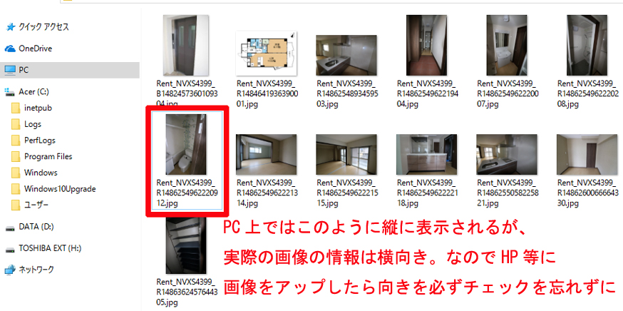 縦に表示されているが実際は横向きの画像